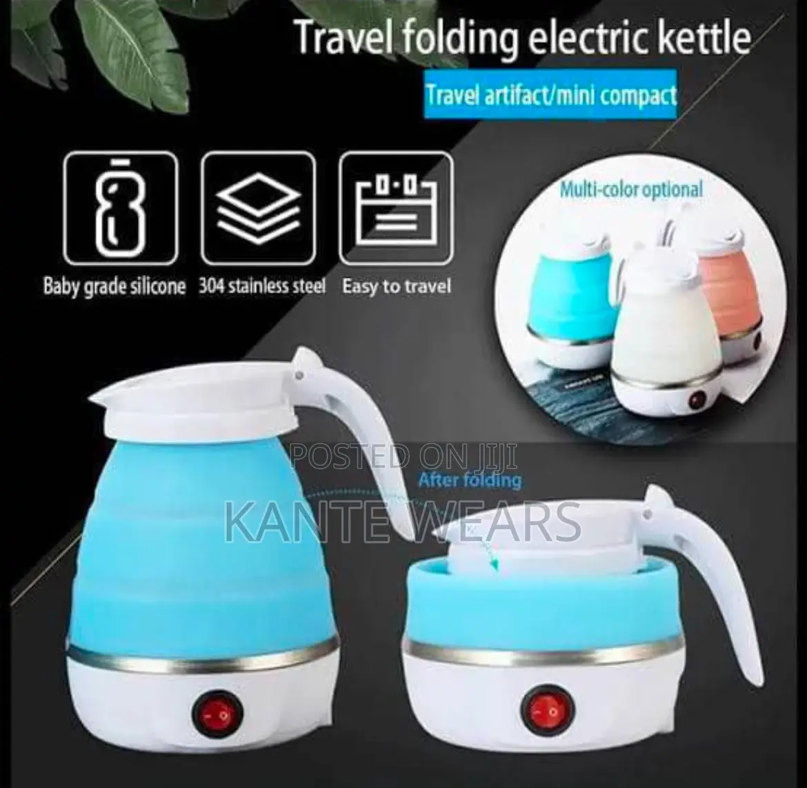 Silicon Collapsible Travel Electric Kettle