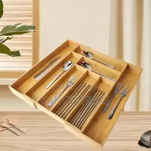 Wooden Expandable Cutlery Divider Storage Tray