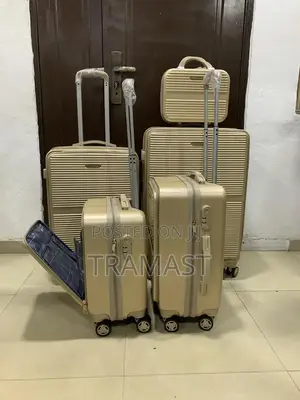 Quality Rubber Swiss Polo Suitcases (Gold) – 5 Set With Tsa Lock