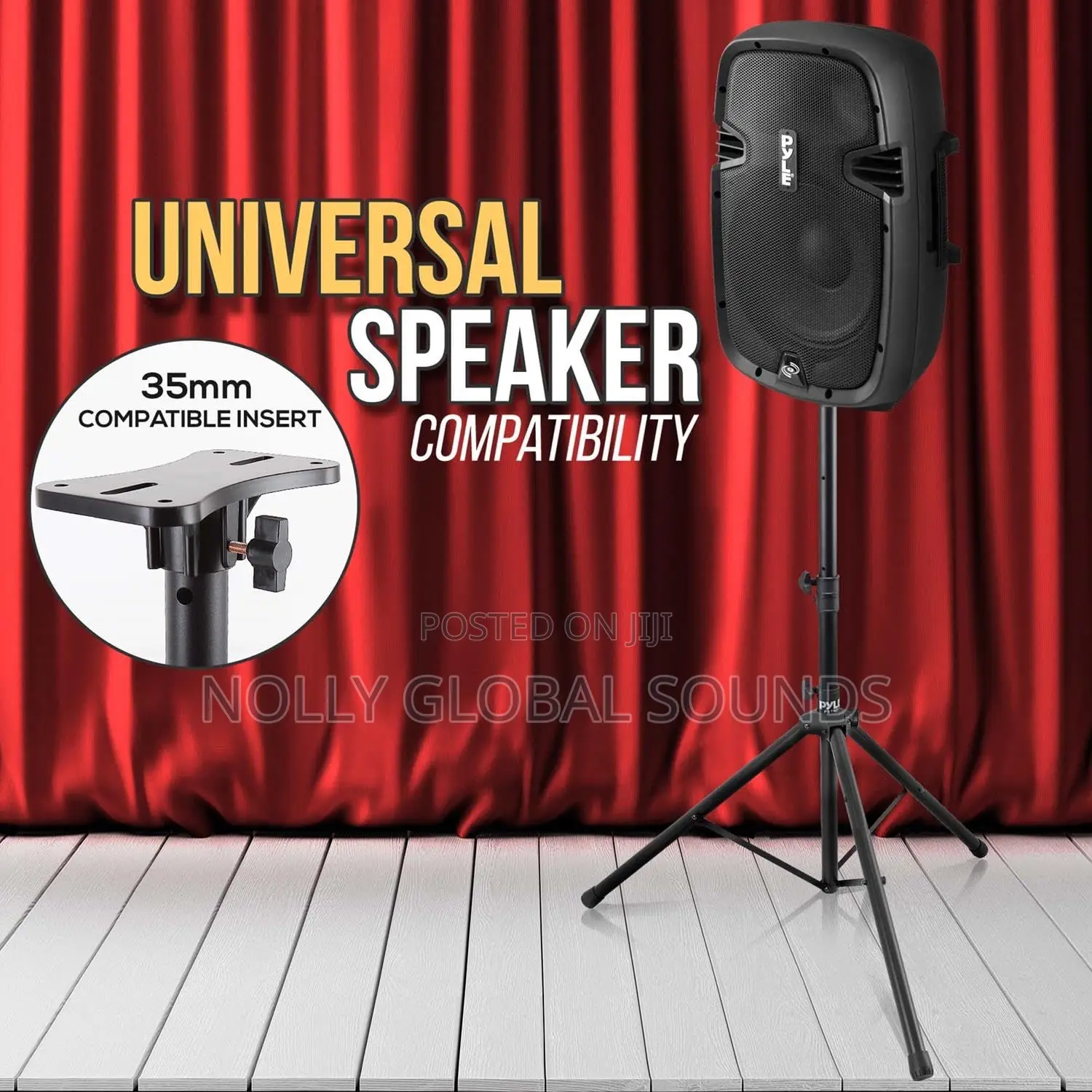 Tripod Speaker Stand Adjustable Holder Mount, Durable 4 Large Speaker