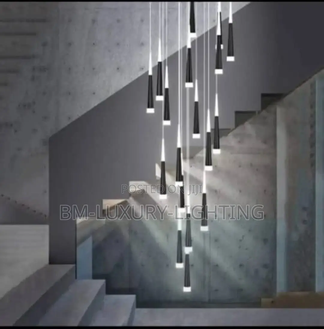 Modern Led Ring Long Chandelier