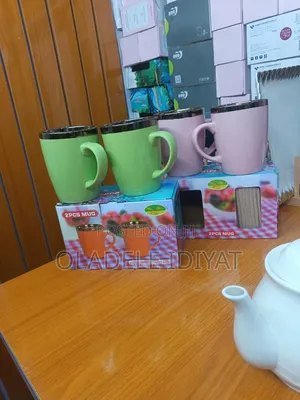3pcs Colored Gold Tip Mugs