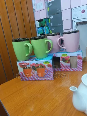 3pcs Colored Gold Tip Mugs