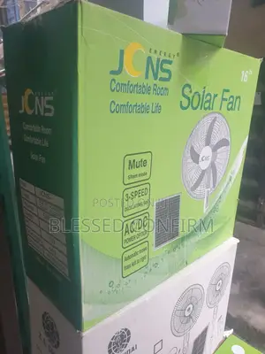 16" Inches JCNS Solar Rechargeable Standing Fan With Panel Bulb