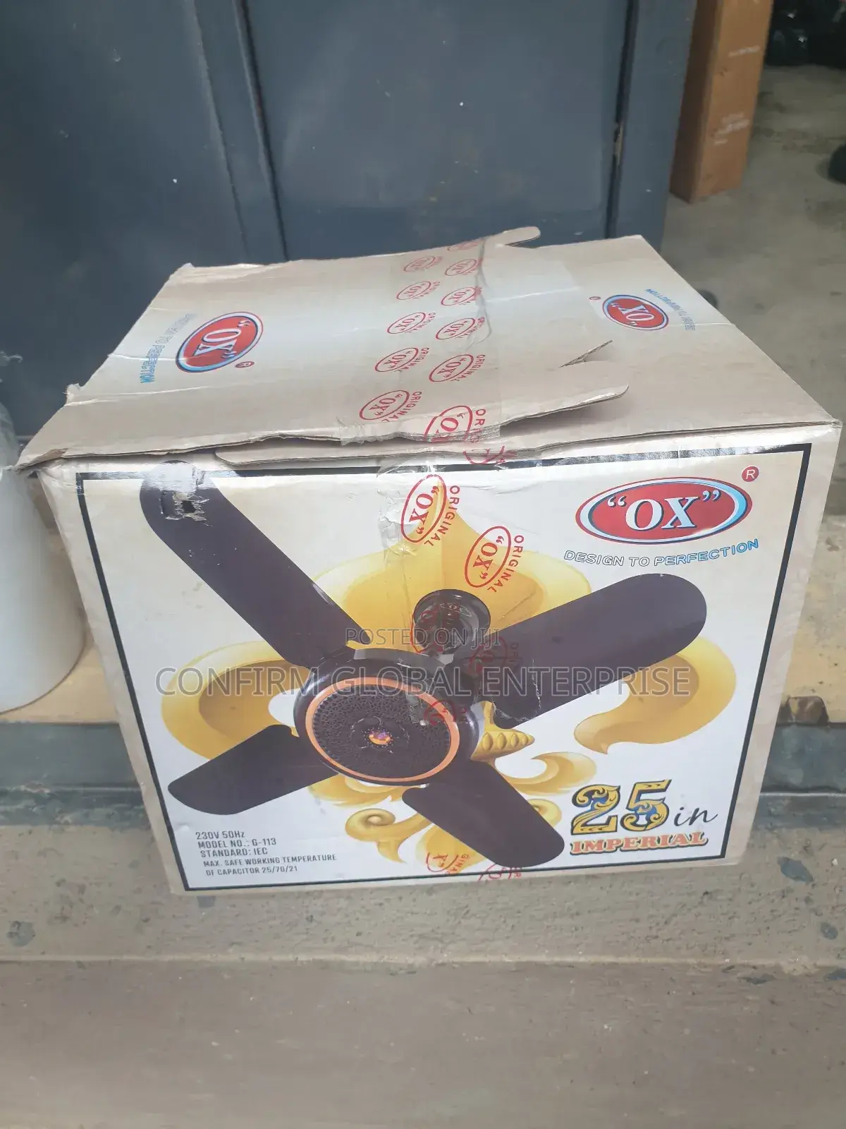 25" Ox Cieling Fan Short Blade