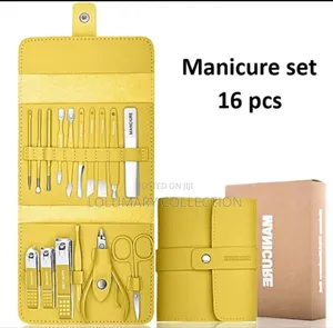 Professional 16pcs Manicure Pedicure Set – Stainless Steel, Leather
