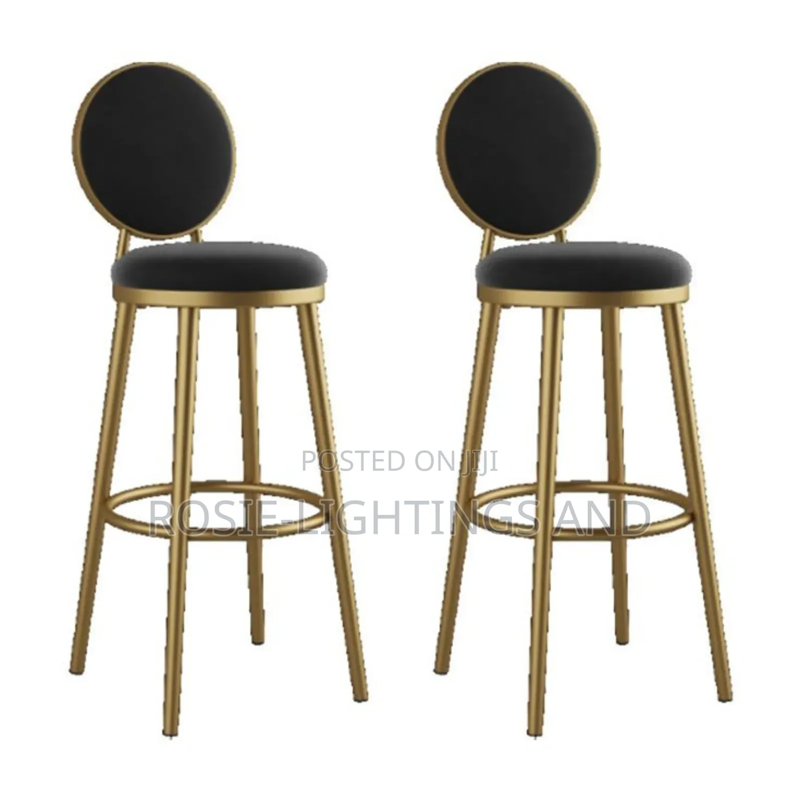 Circle Fabric Seat Back Bar Stools - Set of 2