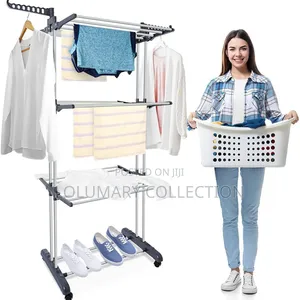 Portable 3-Tier Clothes Hanger Rack – Rolling Laundry Dryer Stand