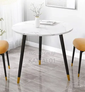 Round Coffee Tables, 3-Legs Marbles Effect Wooden End
