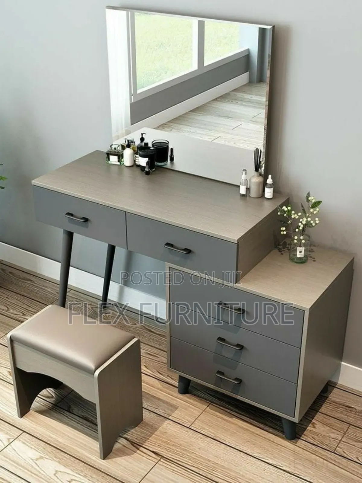 Dressing Table With Mirror and Chair