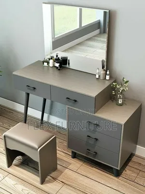Dressing Table With Mirror and Chair
