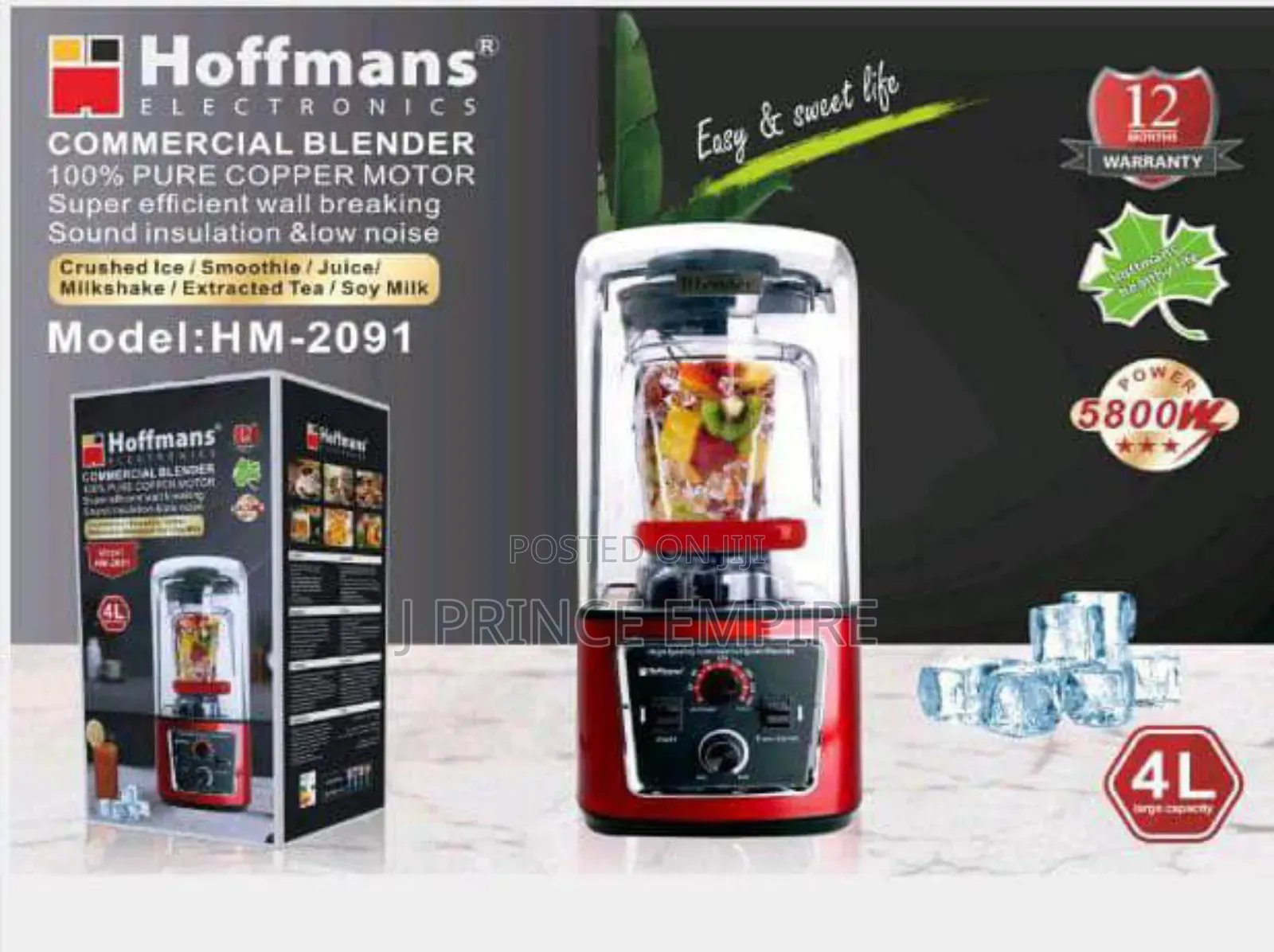 4 Litres Soundproof Commercial Blender