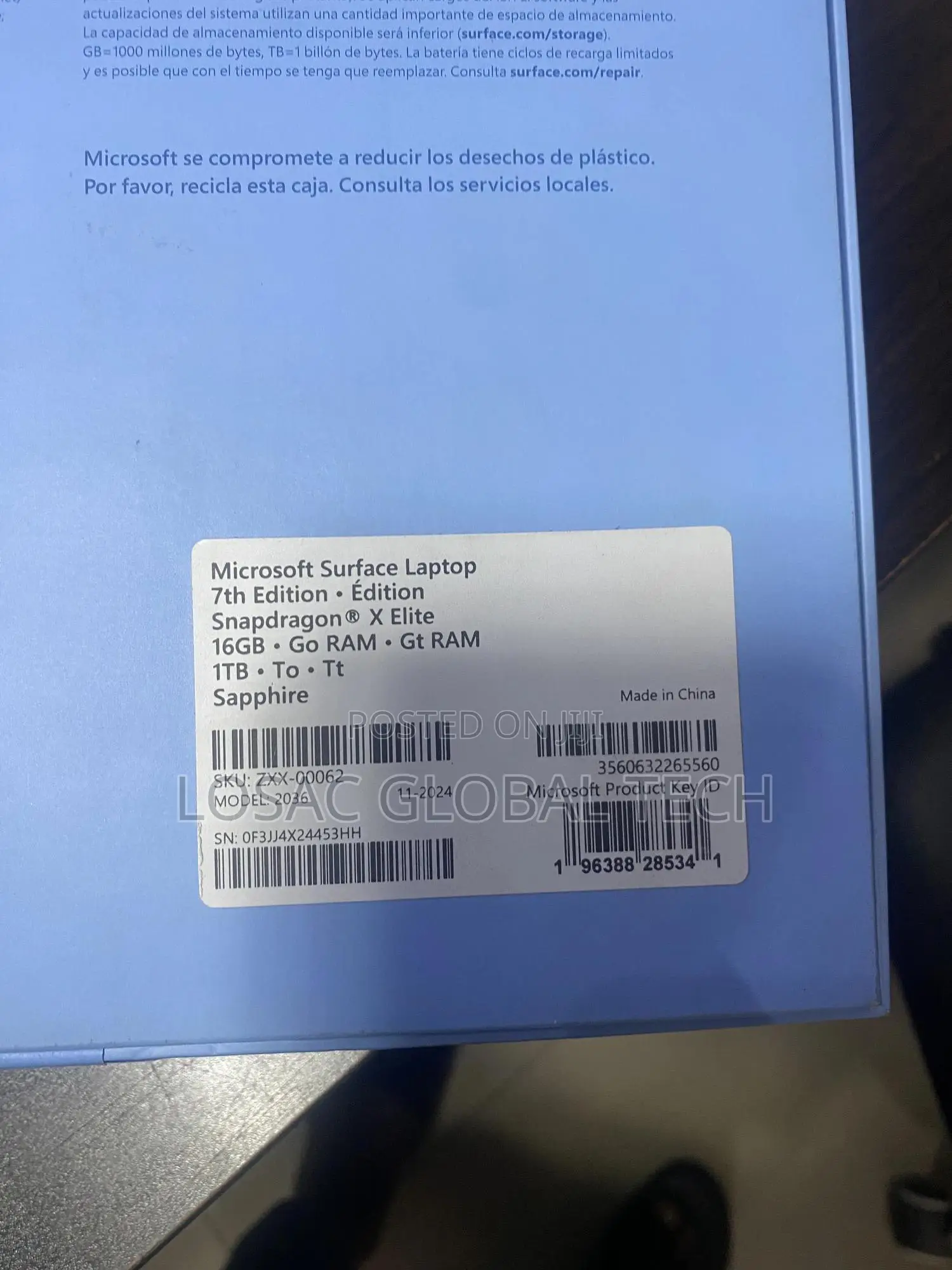 New Microsoft Surface Laptop 16GB Qualcomm Snapdragon X Elite SSD 1T