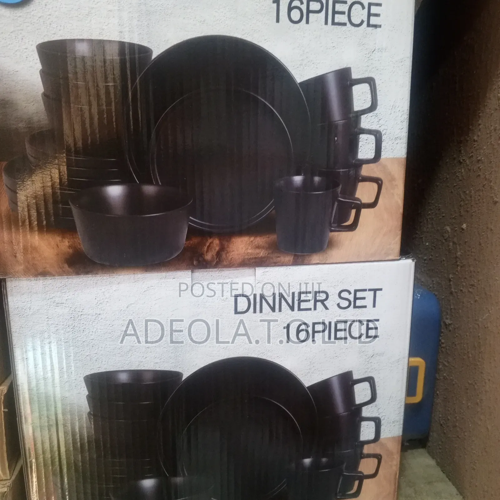 16pcs Dinner Set Black