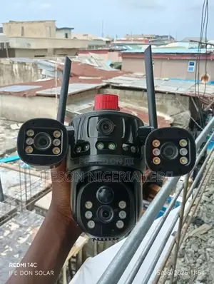 Solar Camera 3lens V380 8 Mega Pixel It Uses Sim Card and Memory