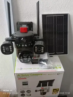 Solar Camera 3lens V380 8 Mega Pixel It Uses Sim Card and Memory