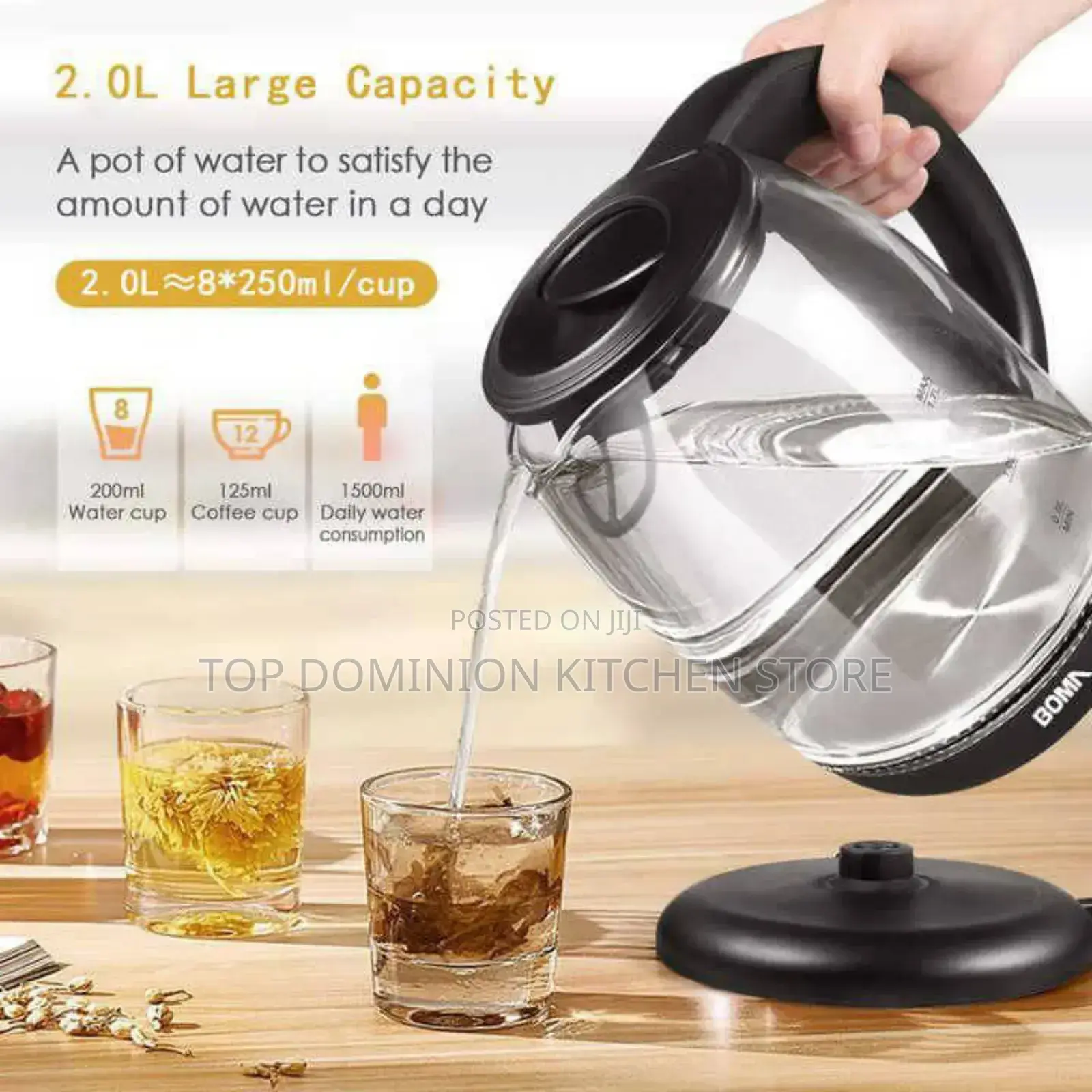2l Glass Electric Kettle