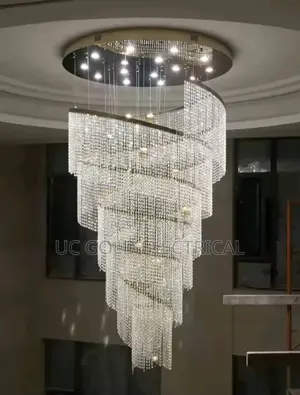 Large Spiral Design Crystal Chandelier Staircase Hallway Lobby Modern