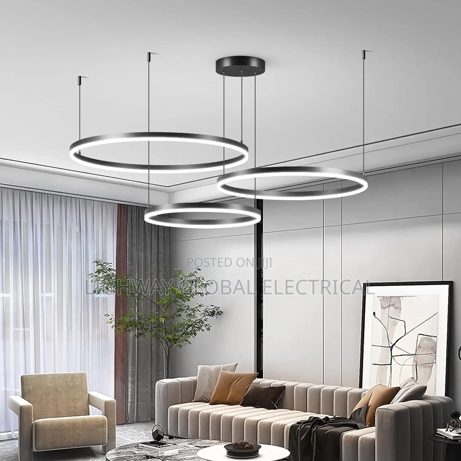 Three Ring Minimalist Chandelier