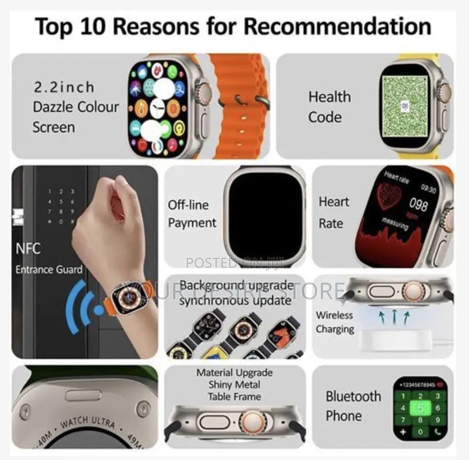 2.2'' Full Touch Screen Smart Watch - For Android Ios