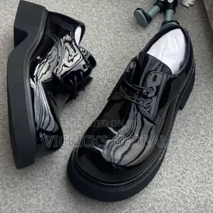 Men’S Glossy Leather High Sole Shoes