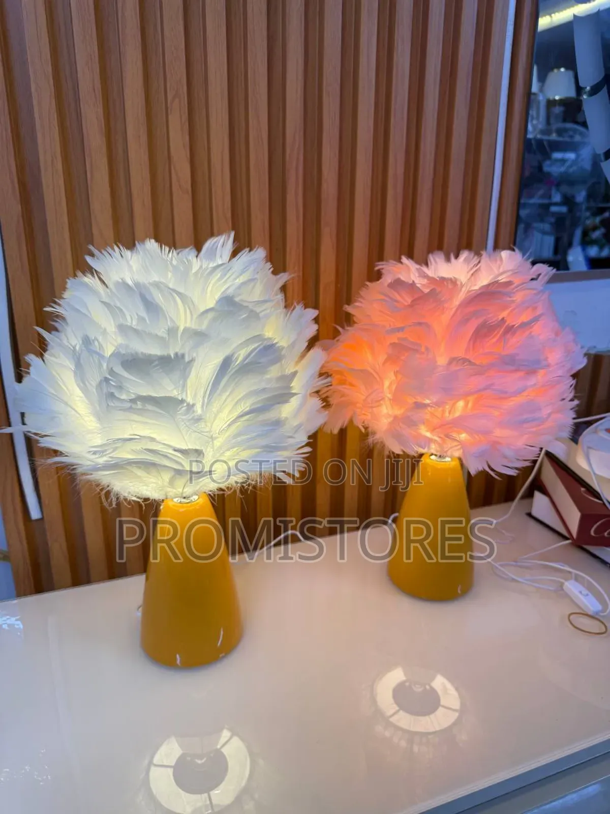 Led Desk Modern Table Feather Lamp