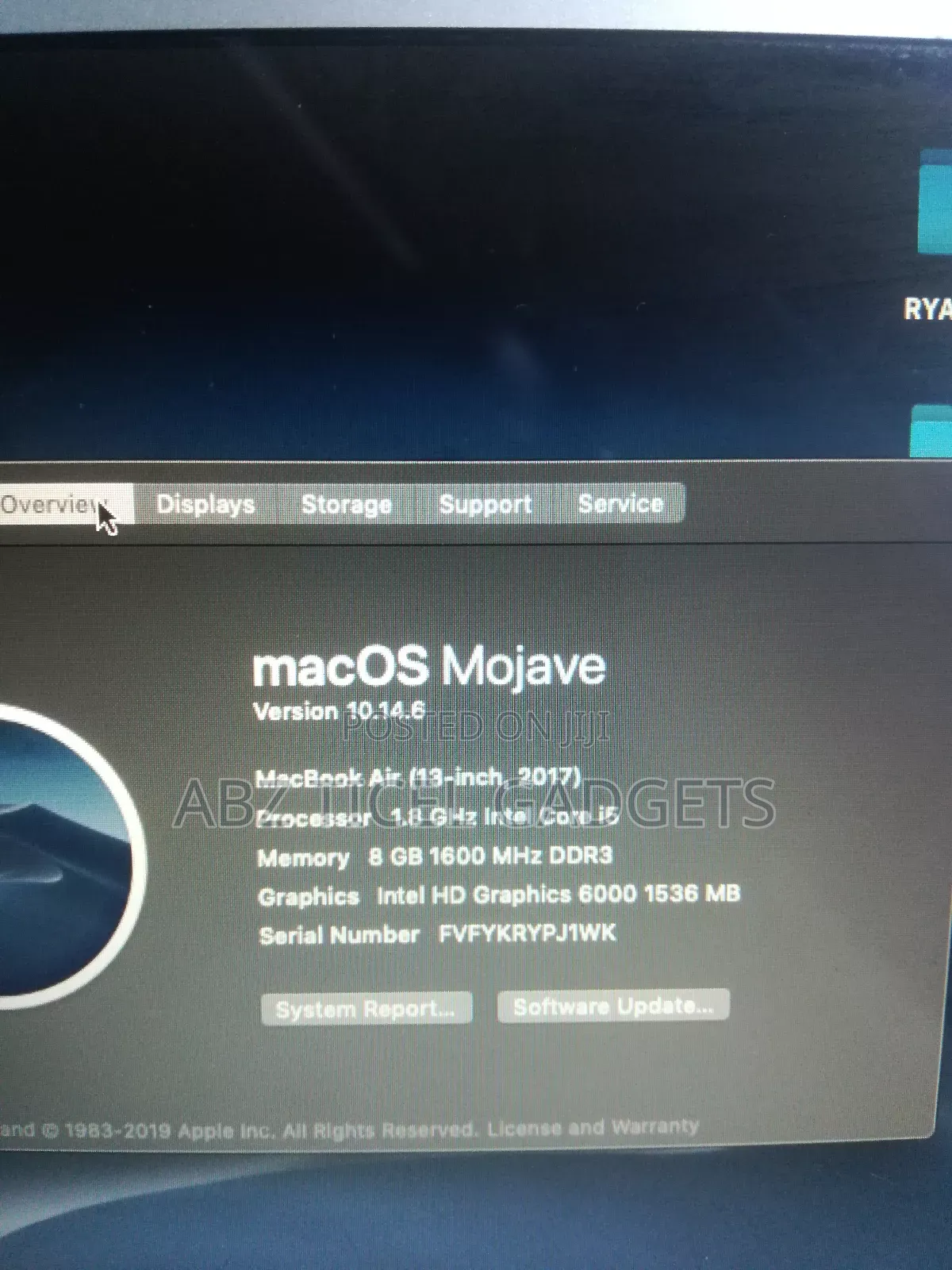 Laptop Apple MacBook Air 2017 8GB Intel Core I5 SSD 128GB