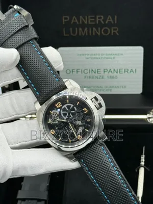 Original Panerai Luminor Black Faux Leather Strap Watch