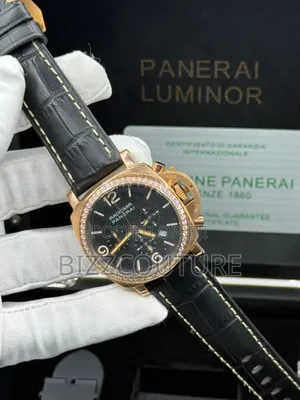 Original Panerai Luminor Black Genuine Leather Strap Watch