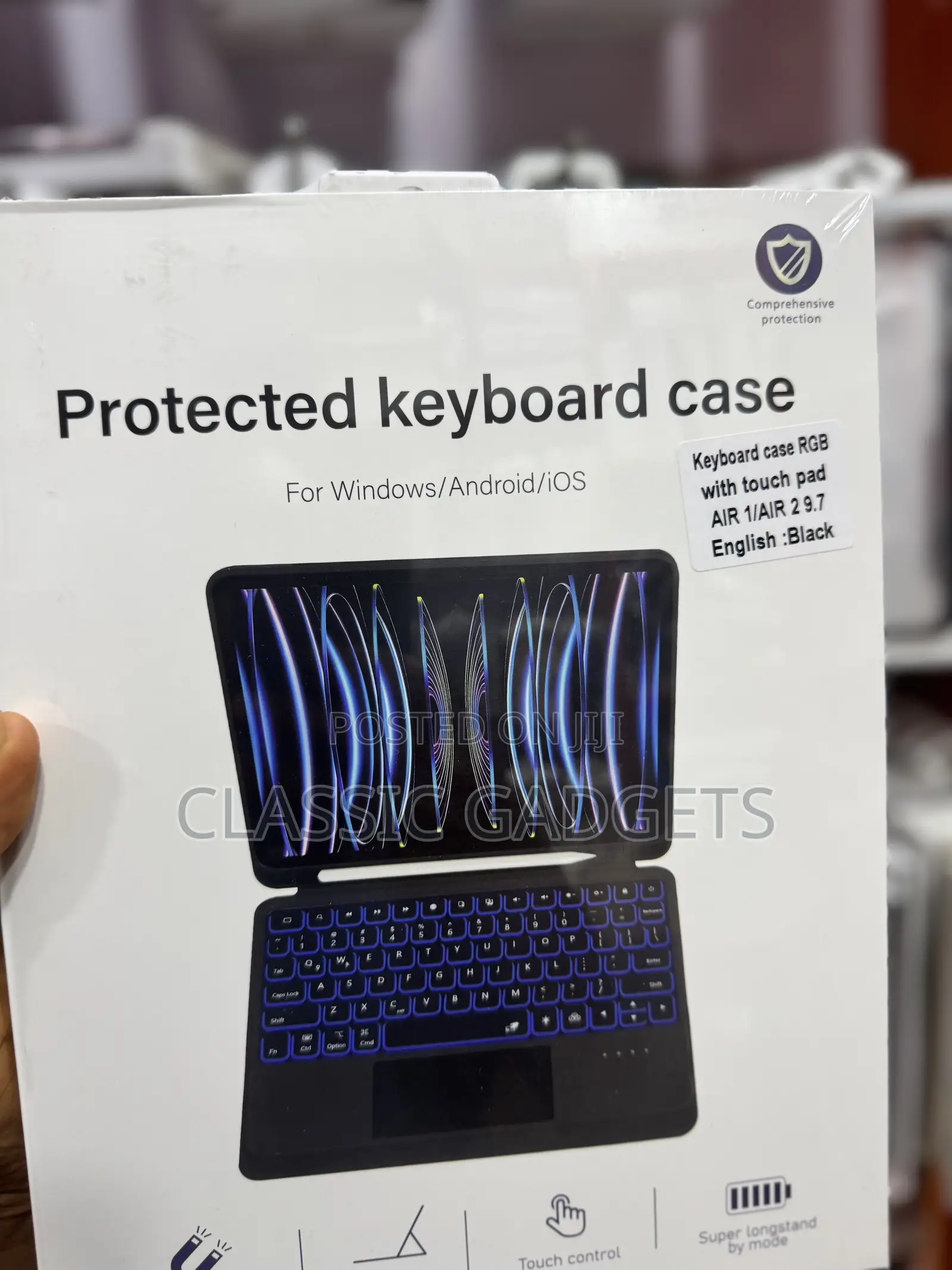 Keyboard Case With Backlight/Touchpad for iPad Air 1/Air 2 9.7