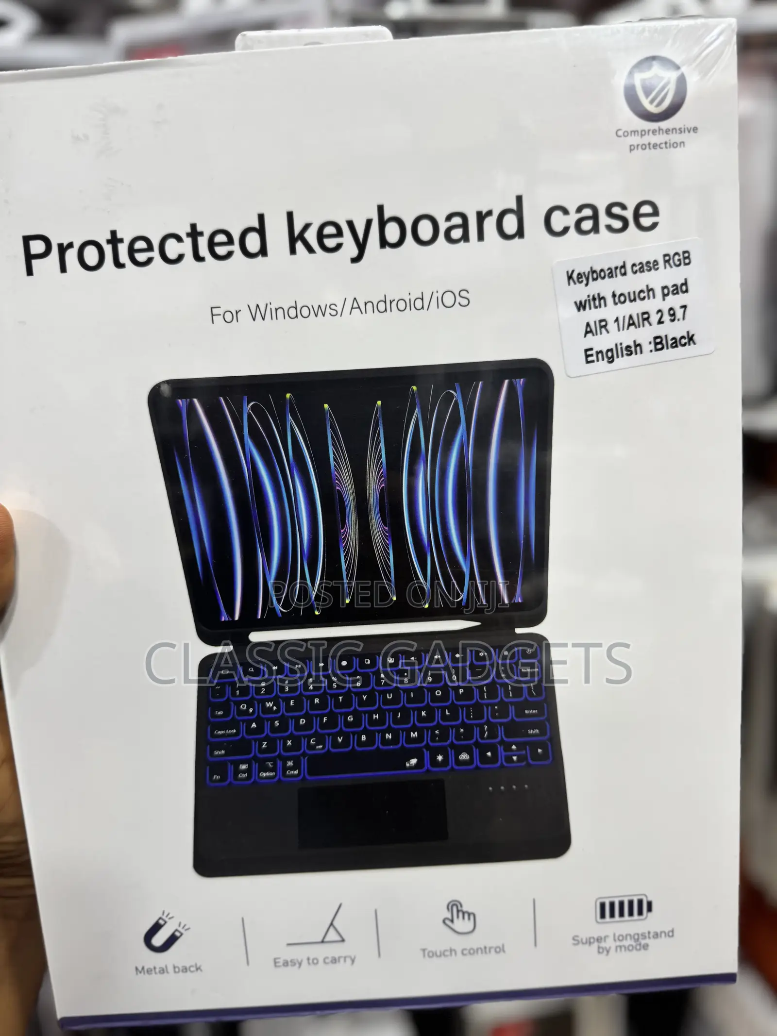 Keyboard Case With Backlight/Touchpad for iPad Air 1/Air 2 9.7