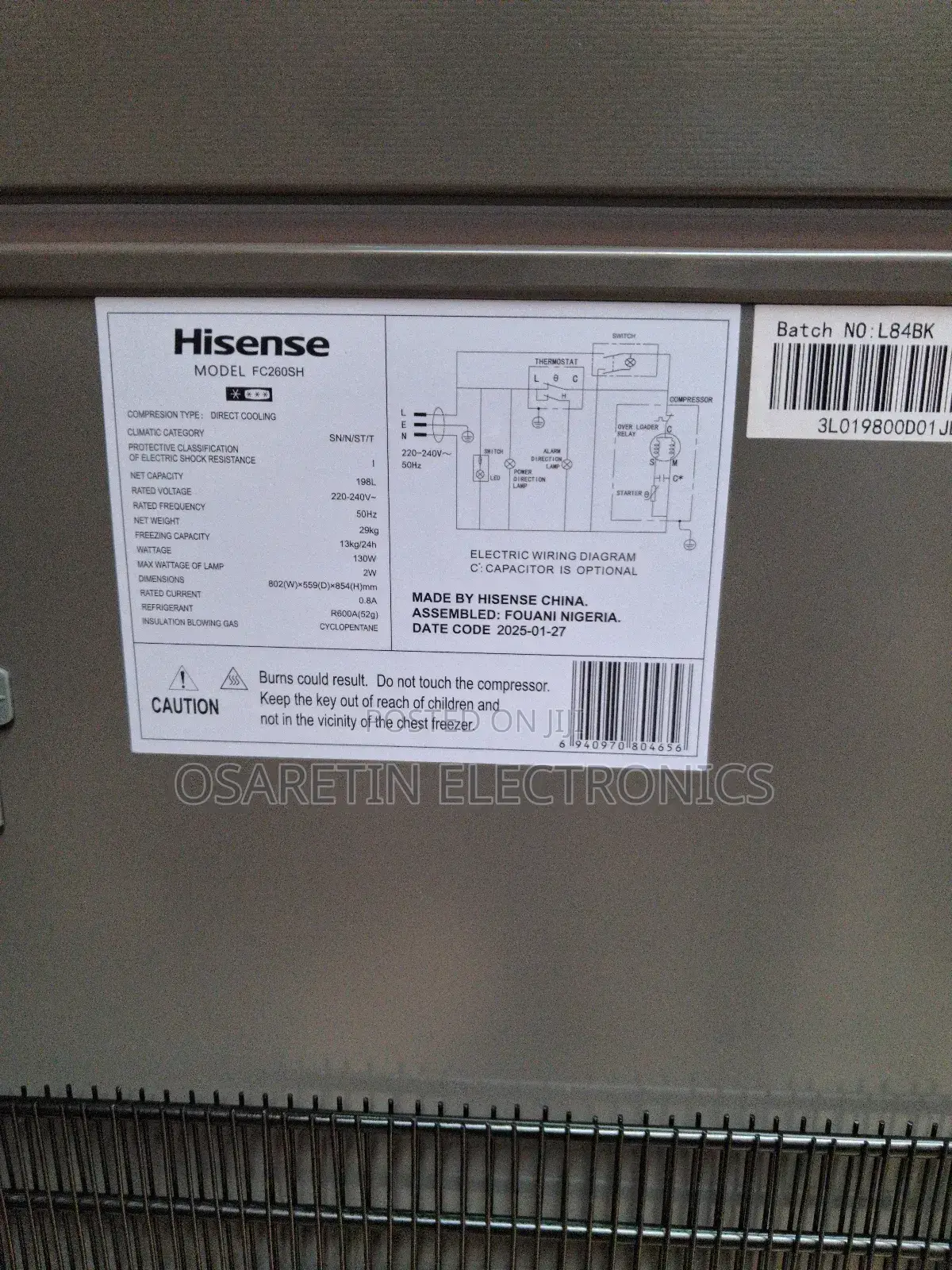 Hisense Freezer 200l With One Year Warranty