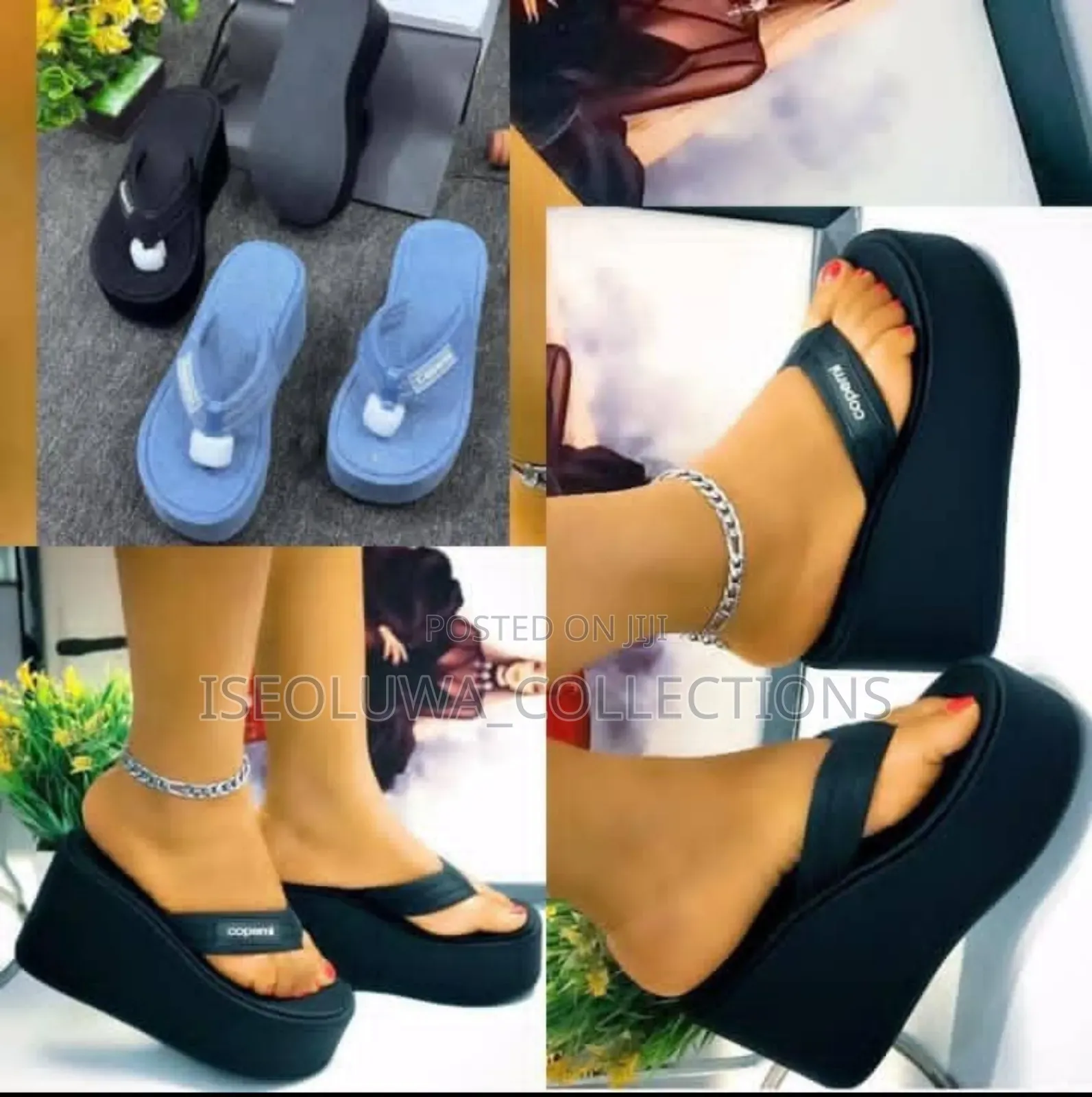 Platform Wedge Flip-Flop Sandals