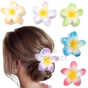 6pcs Flower Hair Claw Clips Hawaiian Flower for Women Girl