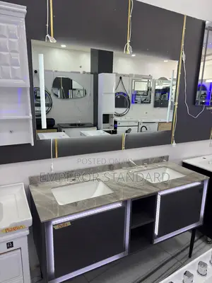 Luxury Cabinet With Double Sink and Led Mirror