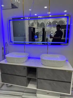Special Black Cabinet With Led Mirror