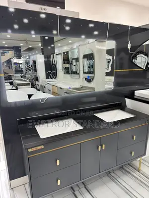 Quality PVC Wall Hung Double Bowl Cabinet With Led Mirror