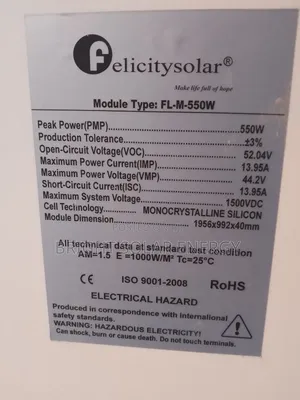 Felicity Solar Panel 550w