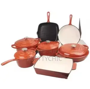 Set 7-Piece Kitchen Enamel Dutch Oven Cast Iron Cookware