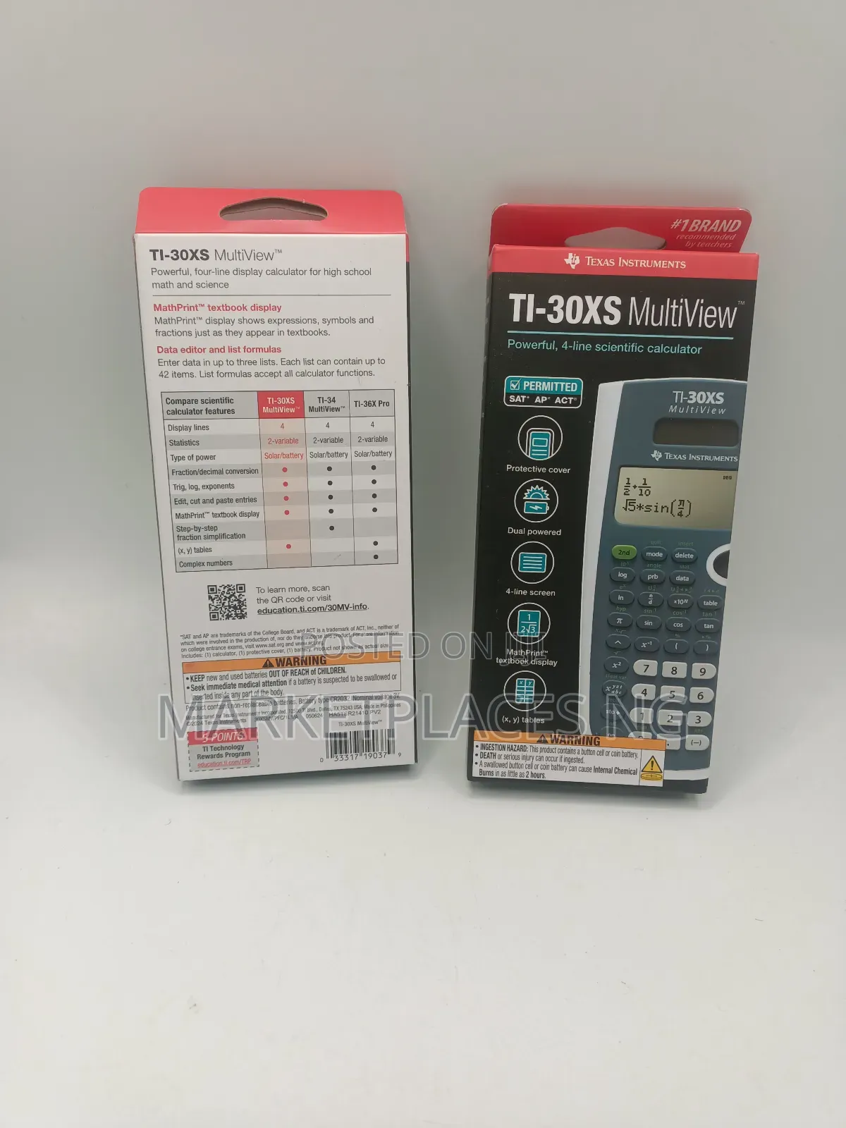 Texas Instruments Calculator Ti-30xs Sat Gre - Solar Powered