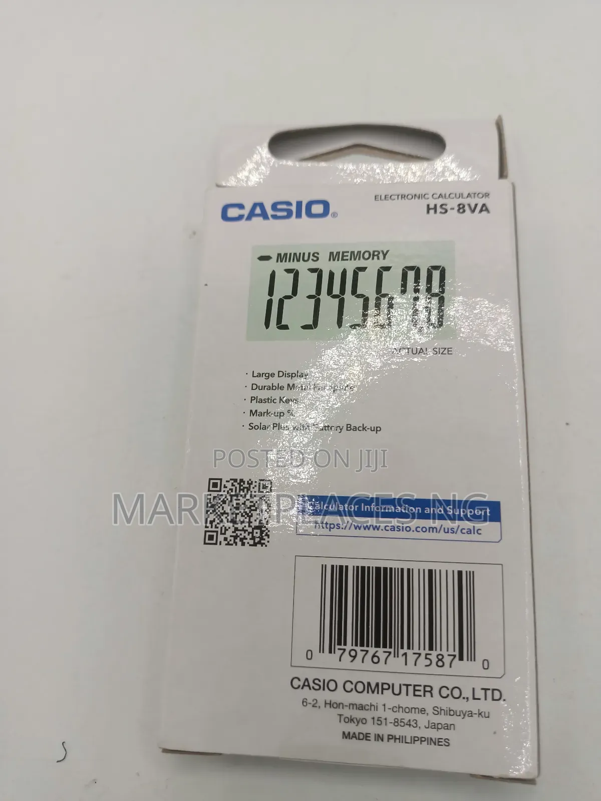 Casio Pocket Calculator Hs-8va Mini 6-Function