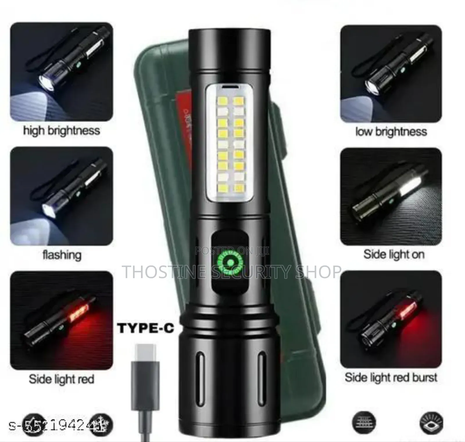 Tactical Flashlight With Cob Strobe Light