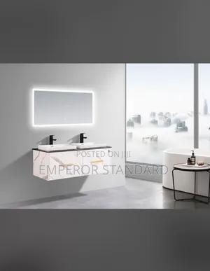 Luxury Cabinet With Double Sink and Led Mirror Wash Hand Basin