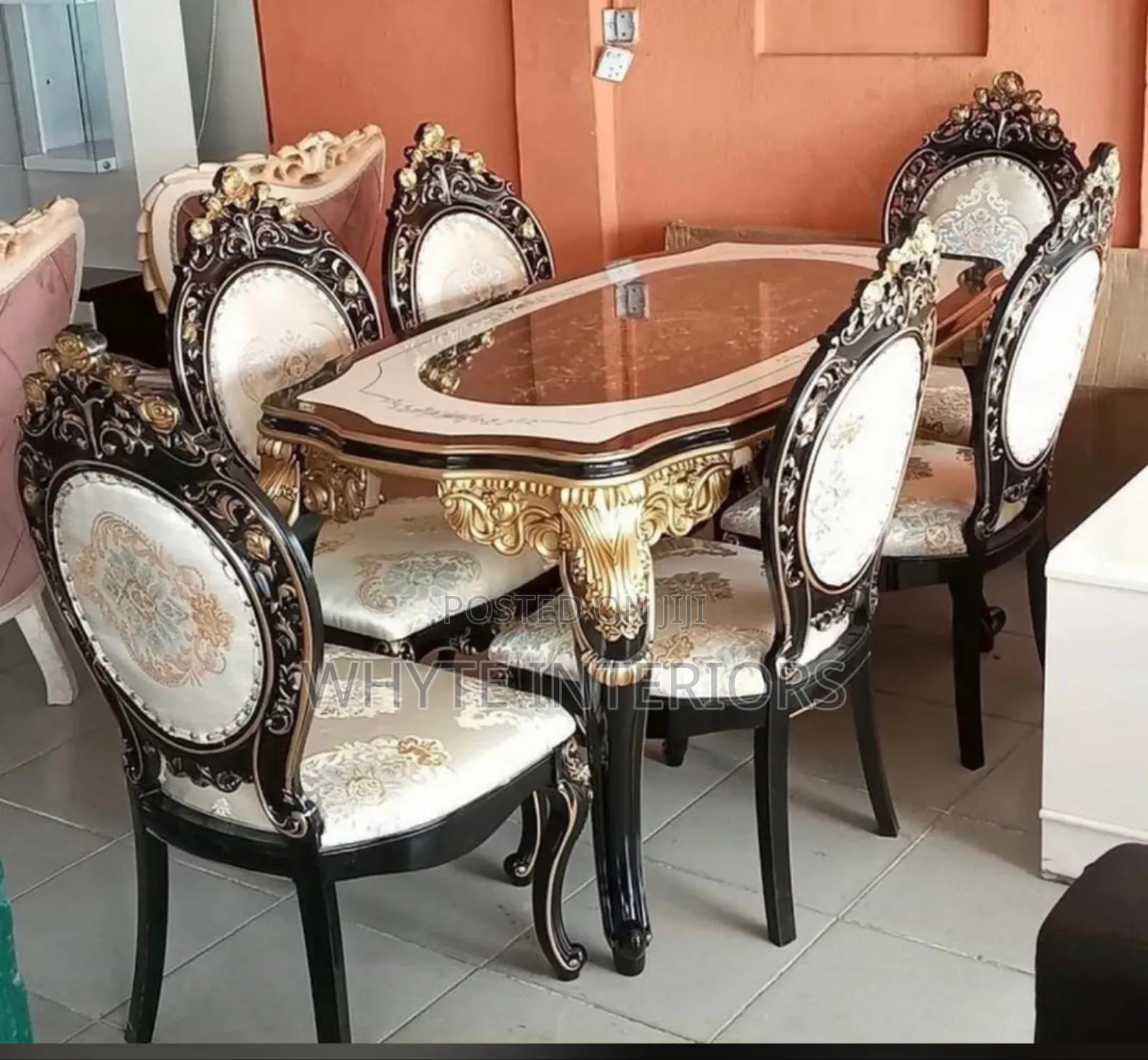 Black and Cream Turkish Dinning Set