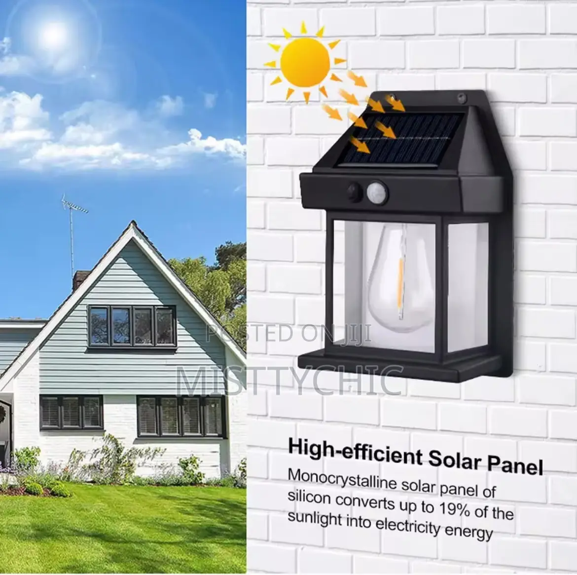 Solar Wall Light Outdoor Sconce Motion Sensor
