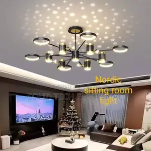 Wide Nordic Sitting Room Chandelier