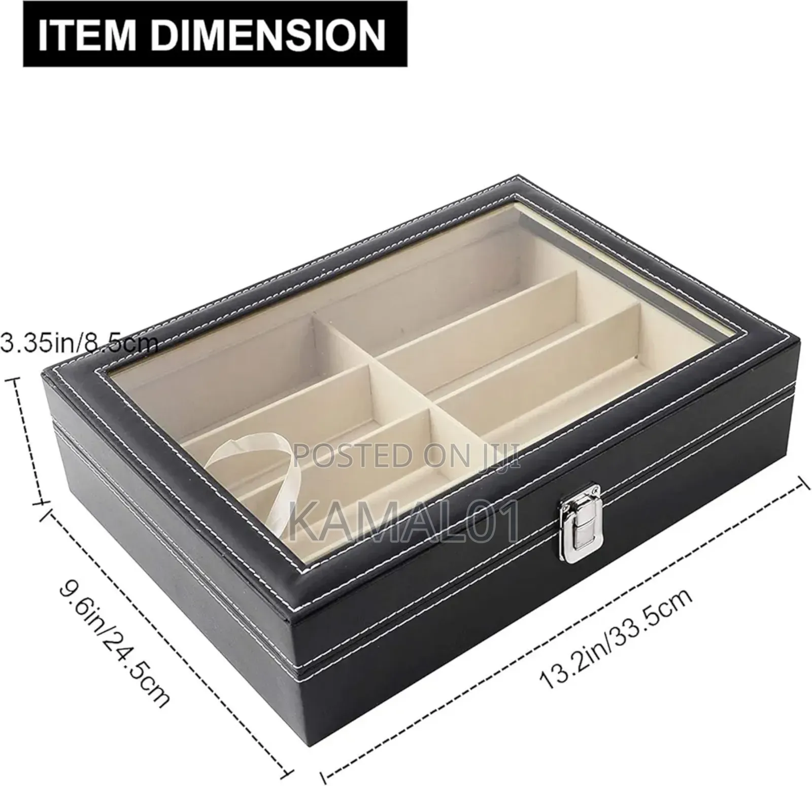 8 Grid Leather Multi Sunglasses Organizer Box