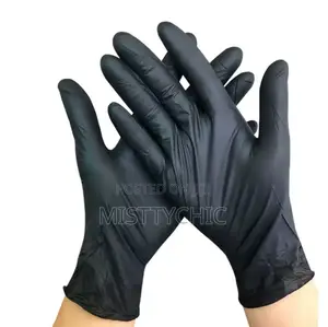 100 Pieces Black Nitrile Gloves Thickened