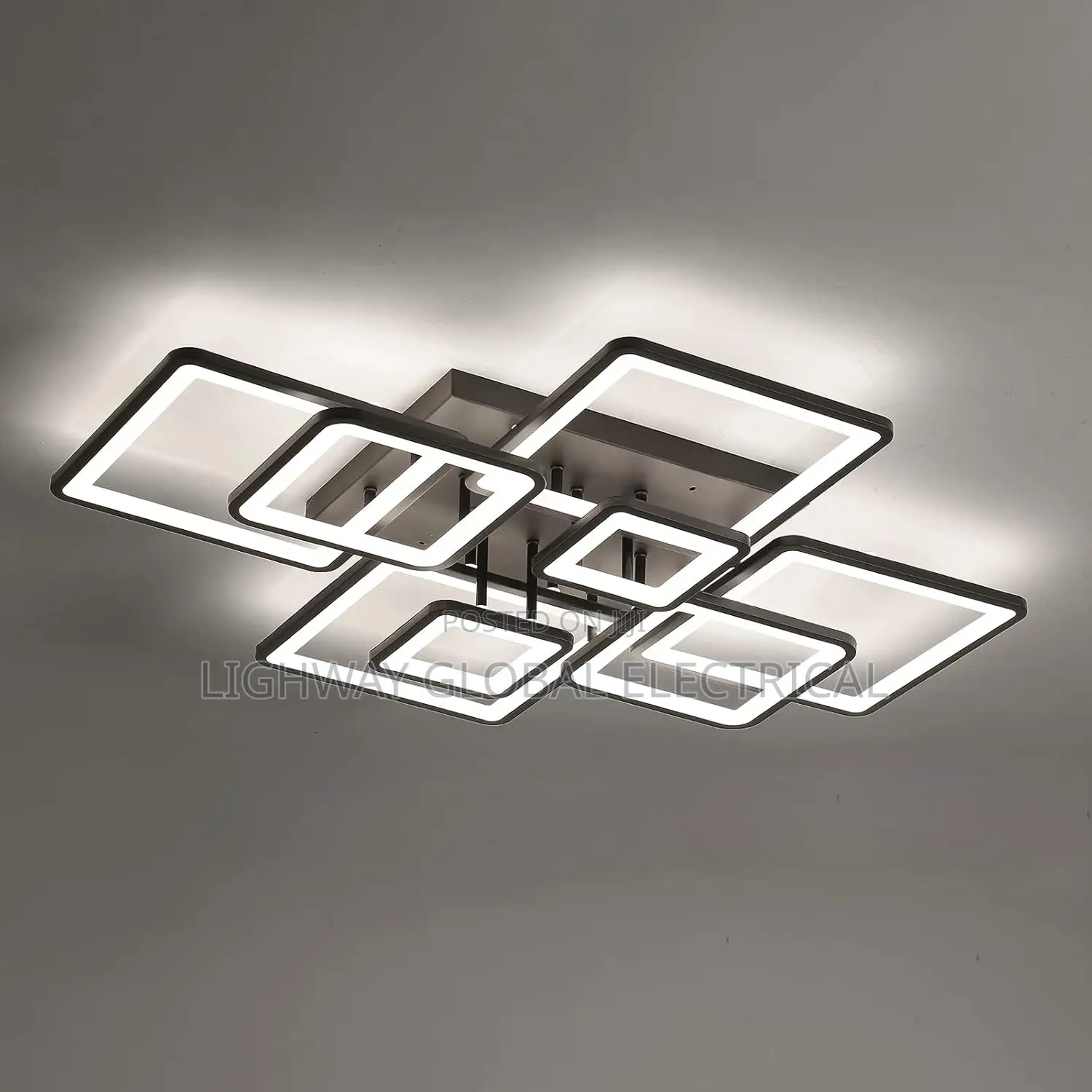 Rectangular Grid Modern Led Flosh Chandelier