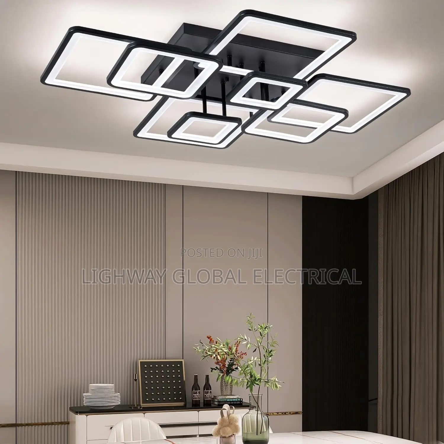 Rectangular Grid Modern Led Flosh Chandelier